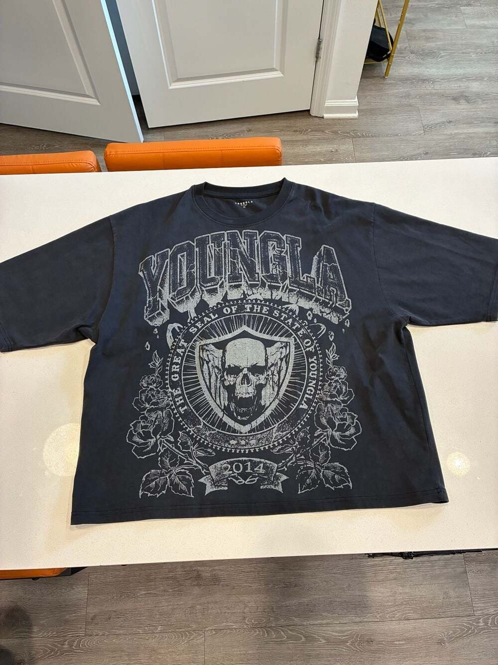 Youngla Skull Graphic T-Shirt Size XL Black